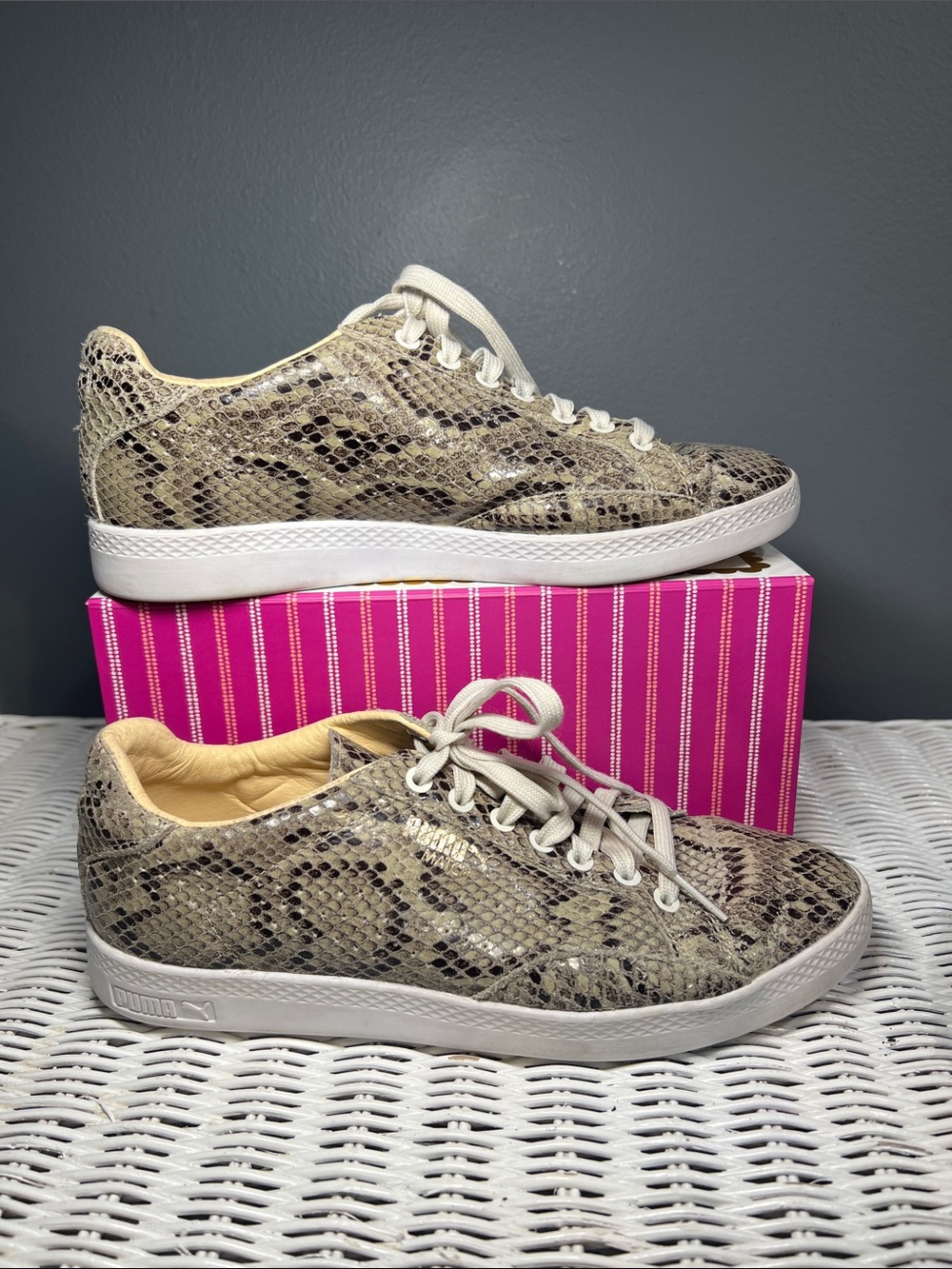 Puma Leather Snake Print Sneakers